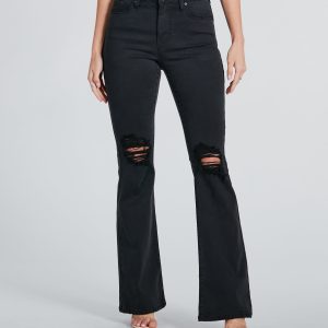 Bri High-Rise Destructed Flared Jeans by Windsor Denim