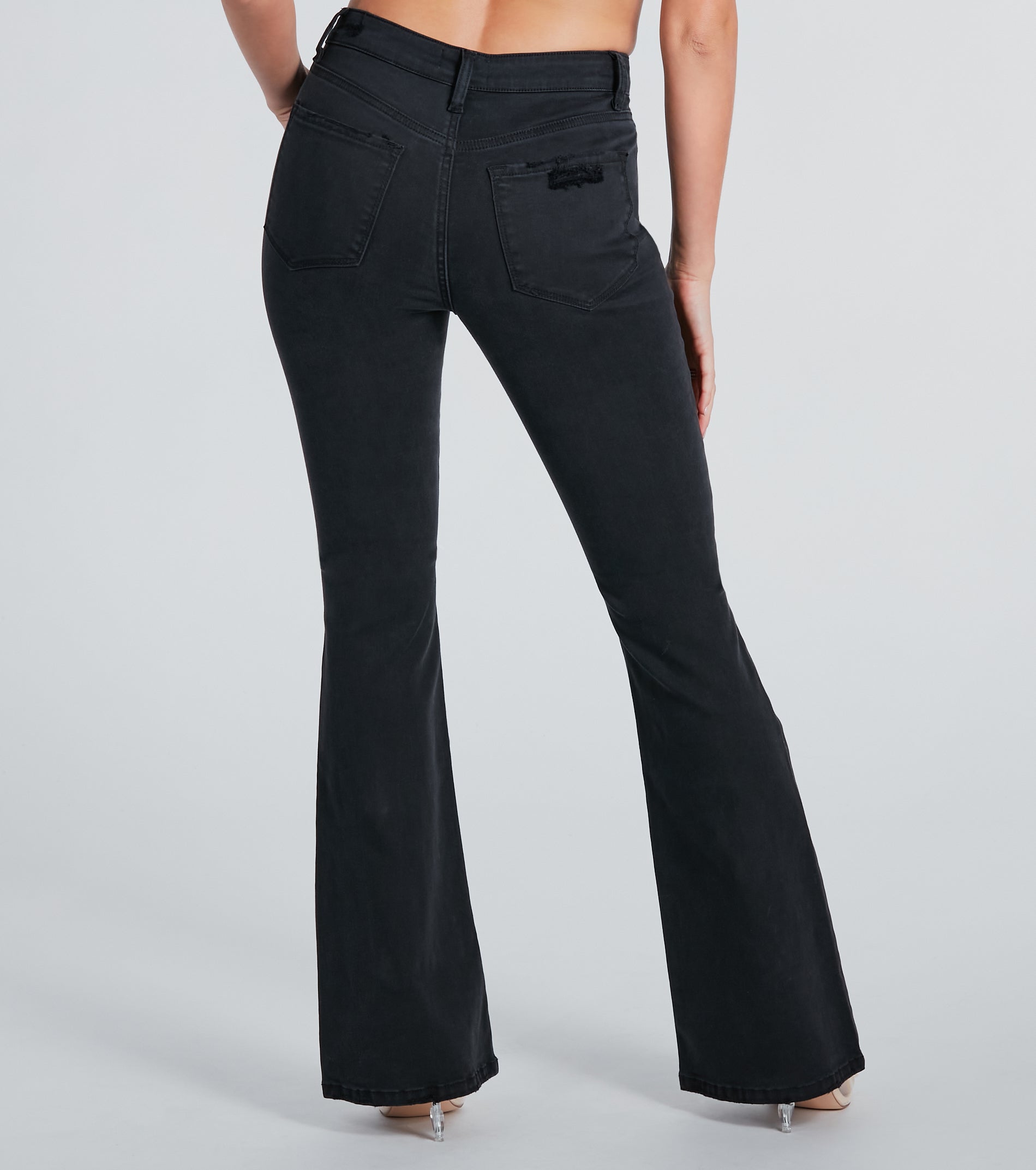 Bri High-Rise Destructed Flared Jeans by Windsor Denim - Image 3