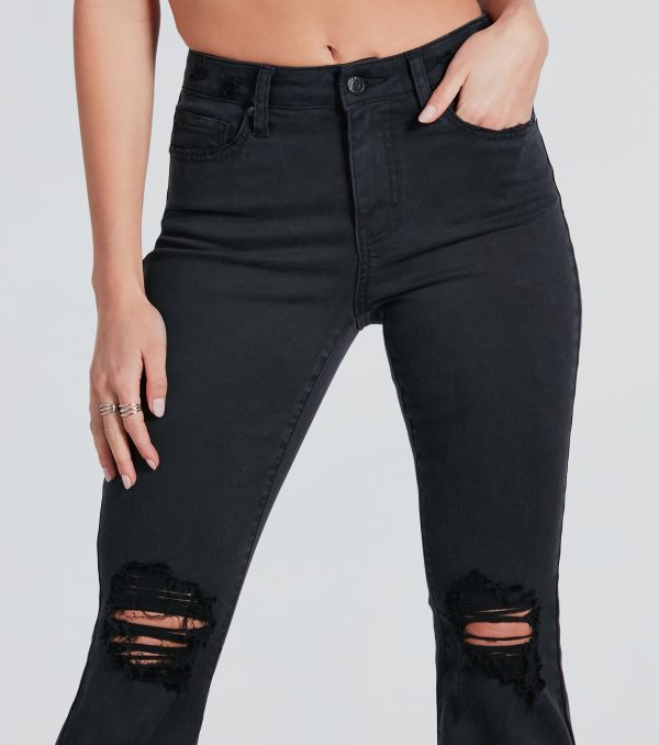 Bri High-Rise Destructed Flared Jeans by Windsor Denim - Image 4