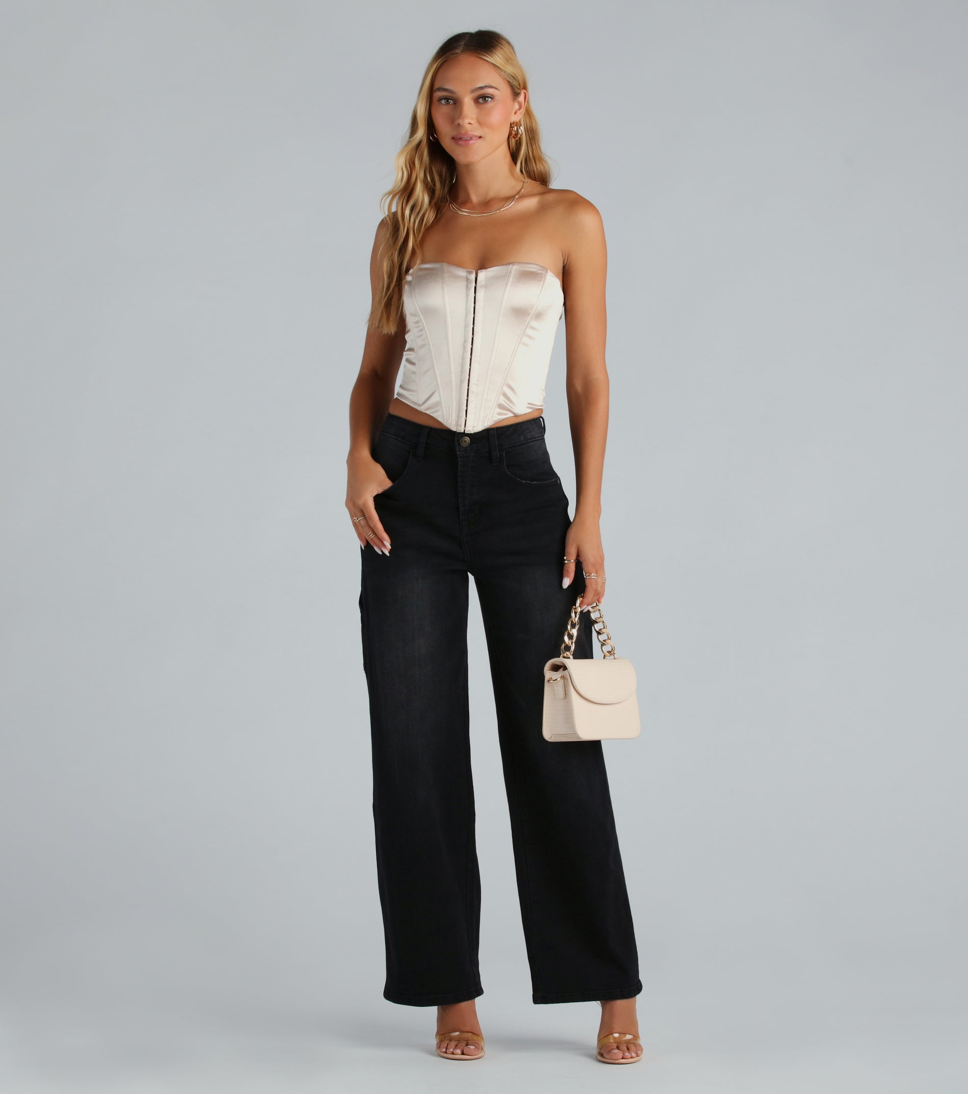 Trish Mid-Rise Carpenter Wide-Leg Denim Jeans - Image 2