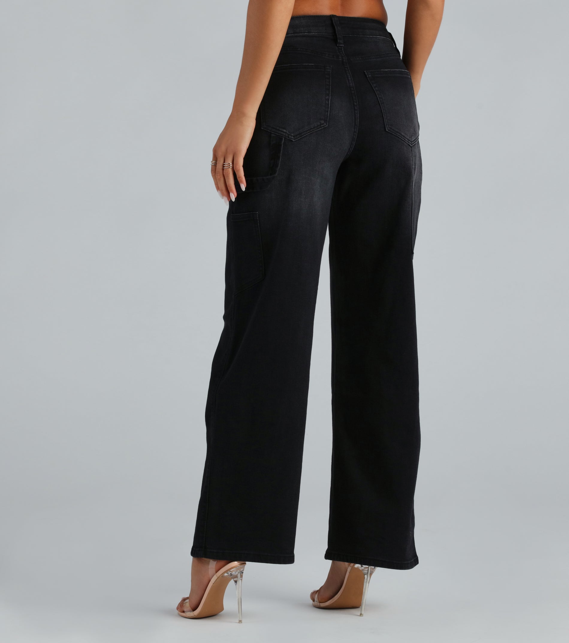Trish Mid-Rise Carpenter Wide-Leg Denim Jeans - Image 3