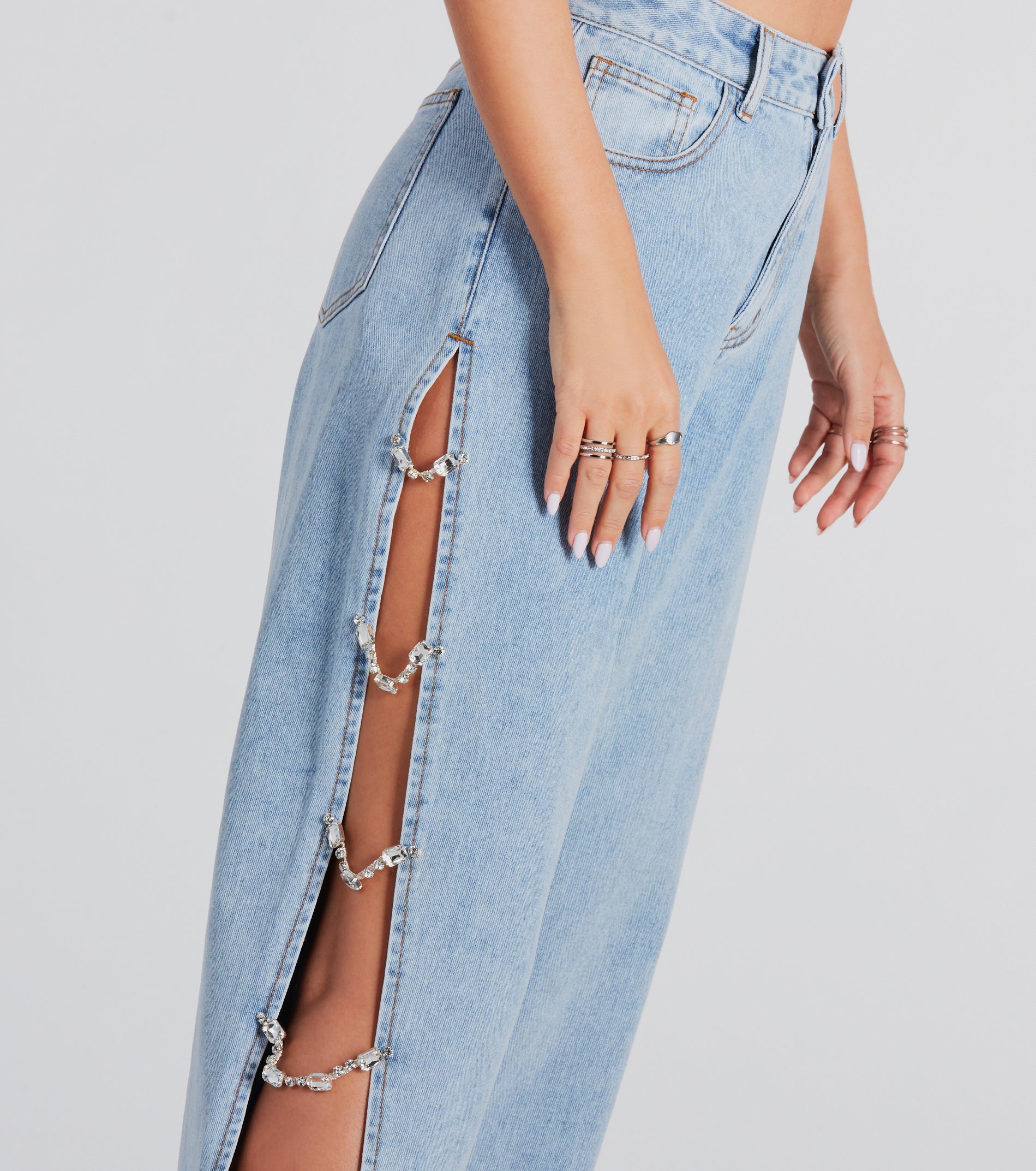 Glam Crush High-Rise Gemstone Denim Jeans - Image 4