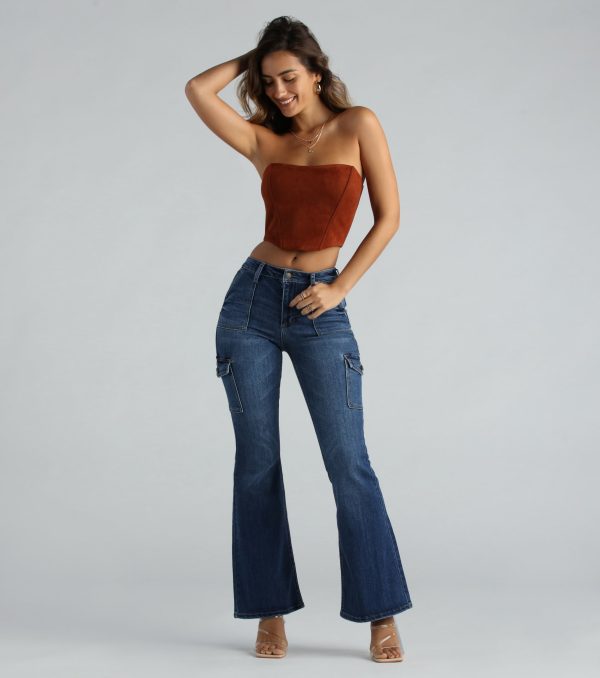 Major Flex High-Rise Cargo Flare Denim Jeans - Image 2