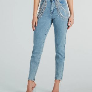 Big Time Sparkle Rhinestone Skinny Denim Jeans