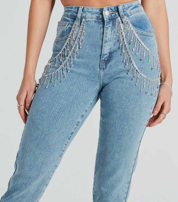 Big Time Sparkle Rhinestone Skinny Denim Jeans - Image 4