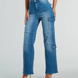 Cool Captured High Rise Cargo Denim Jeans