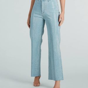 Icon Behavior Rhinestone Straight-Leg Jeans