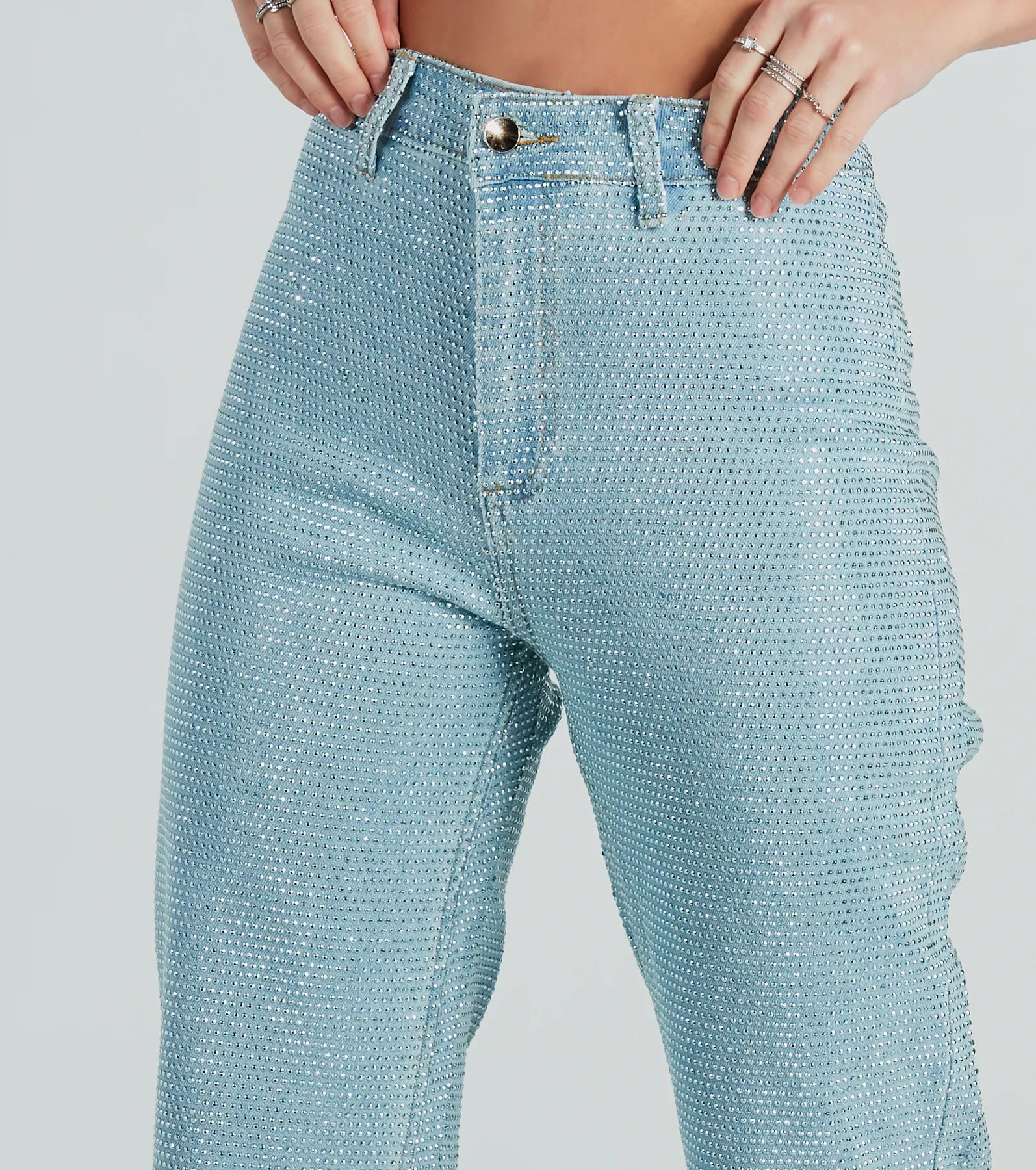 Icon Behavior Rhinestone Straight-Leg Jeans - Image 4