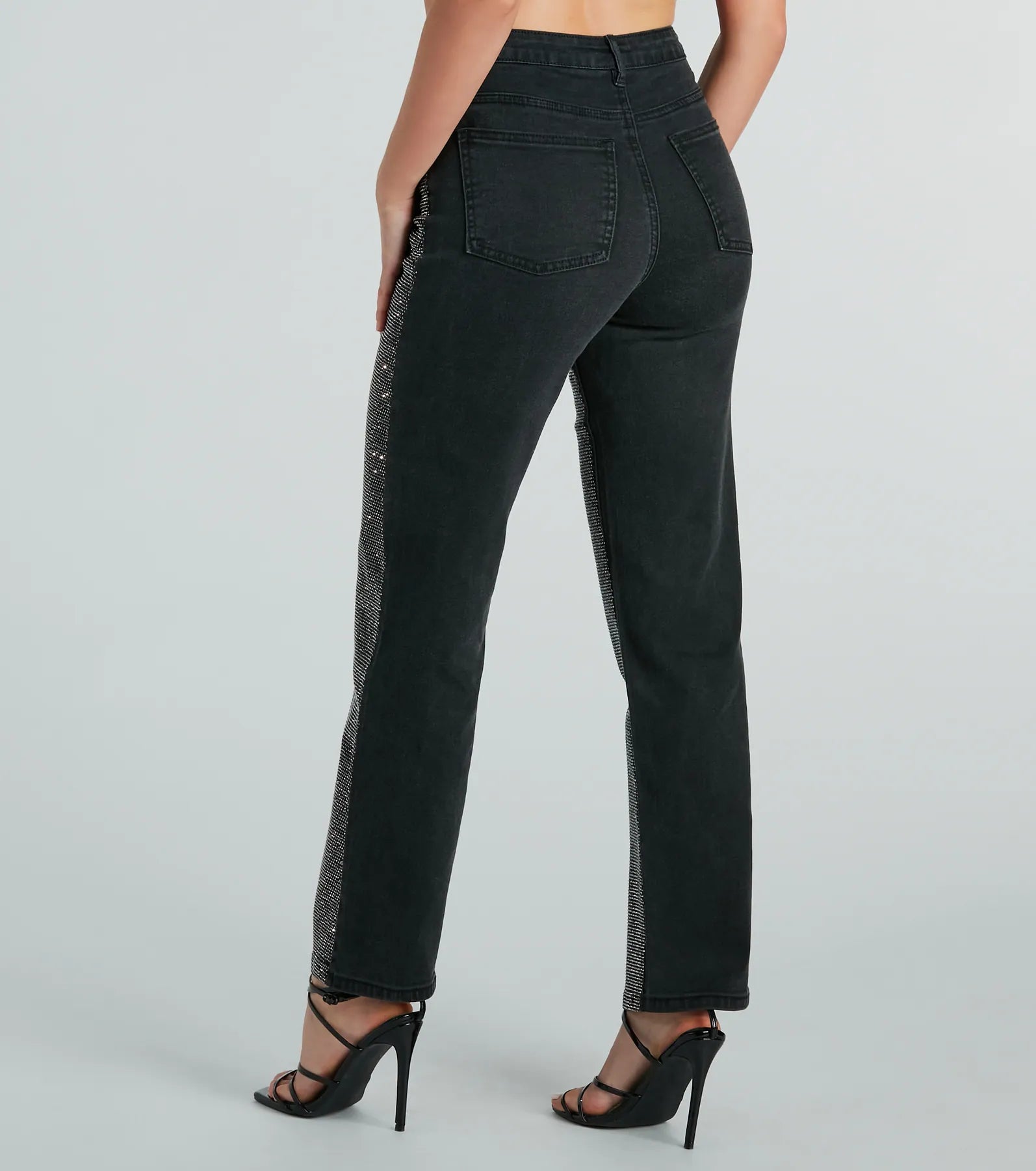 Rockstar Shine Rhinestone Straight-Leg Jeans - Image 3