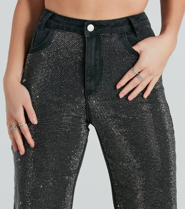 Rockstar Shine Rhinestone Straight-Leg Jeans - Image 4