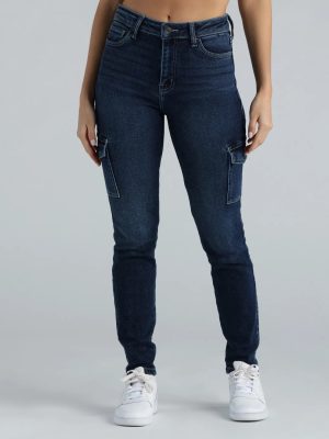 Keep It Real High-Rise Cargo Denim Skinny Jeans