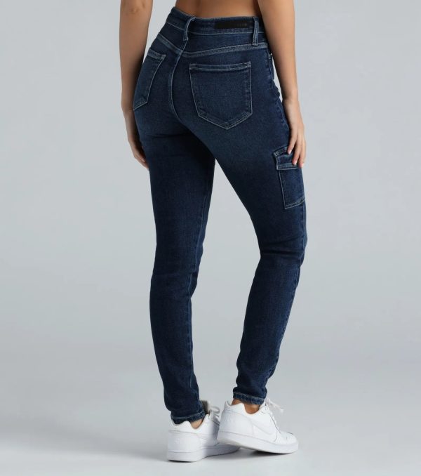 Keep It Real High-Rise Cargo Denim Skinny Jeans - Image 3