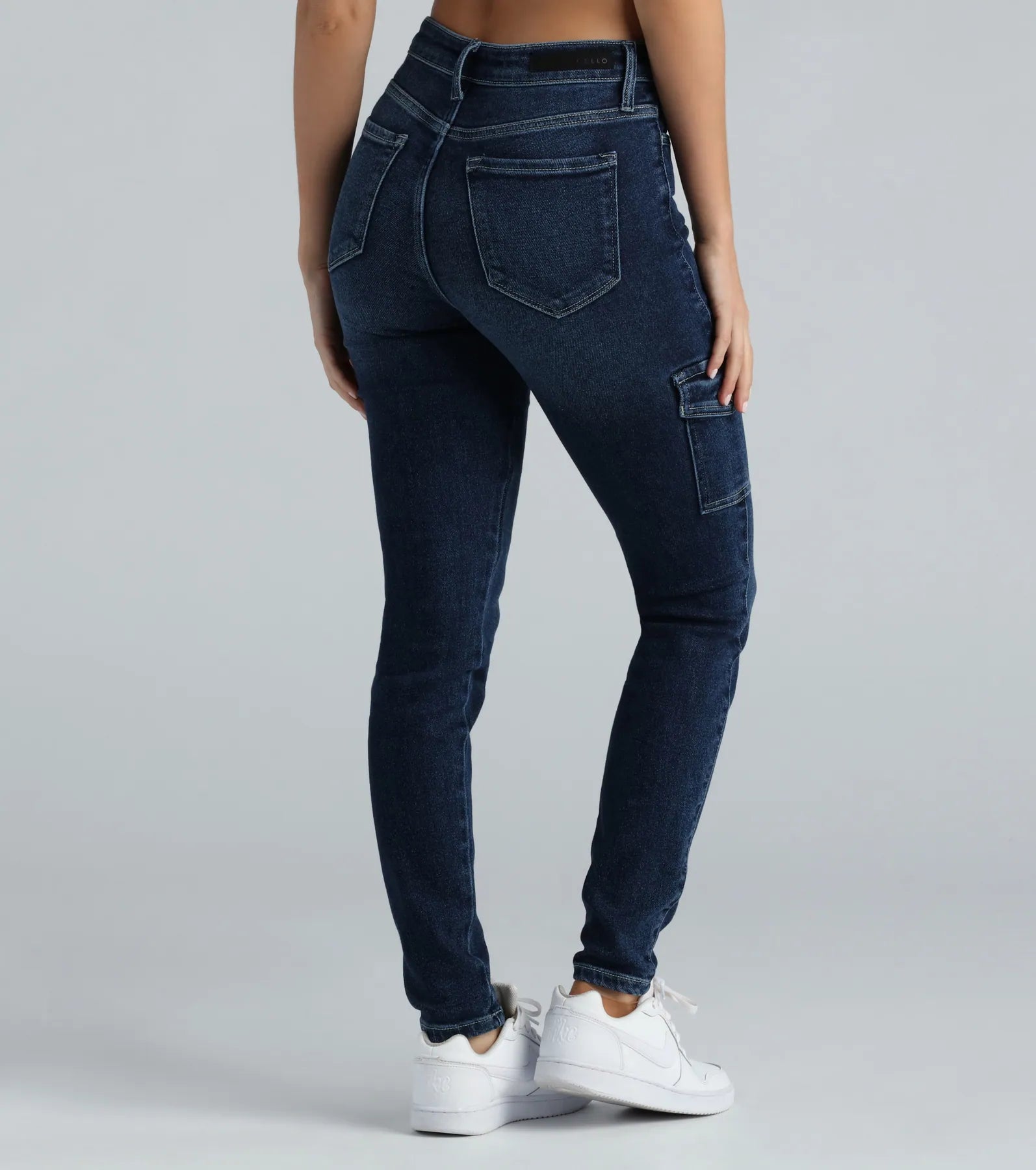 Keep It Real High-Rise Cargo Denim Skinny Jeans - Image 3