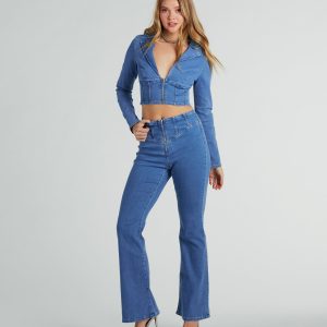Shape Up High-Rise Corset Flare Denim Jeans