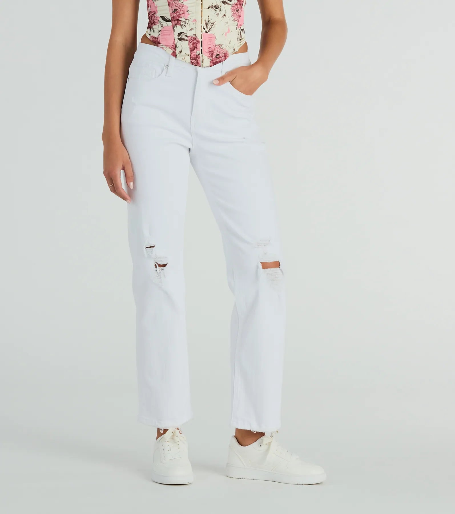 Fresh Vibe High-Rise Destructed Straight-Leg Jeans by Windsor Denim - Image 2