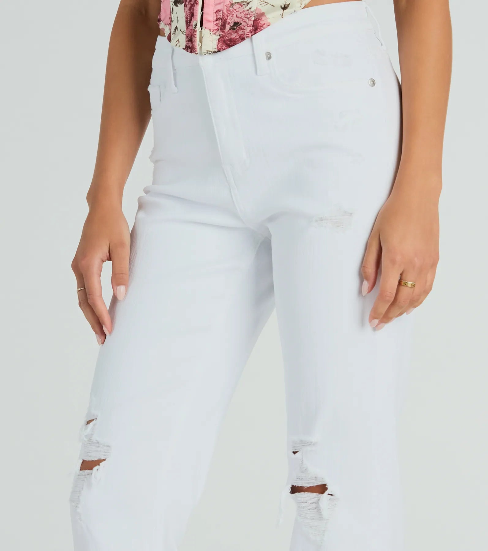 Fresh Vibe High-Rise Destructed Straight-Leg Jeans by Windsor Denim - Image 4