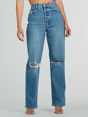High Demand Distressed Boyfriend Denim Jeans