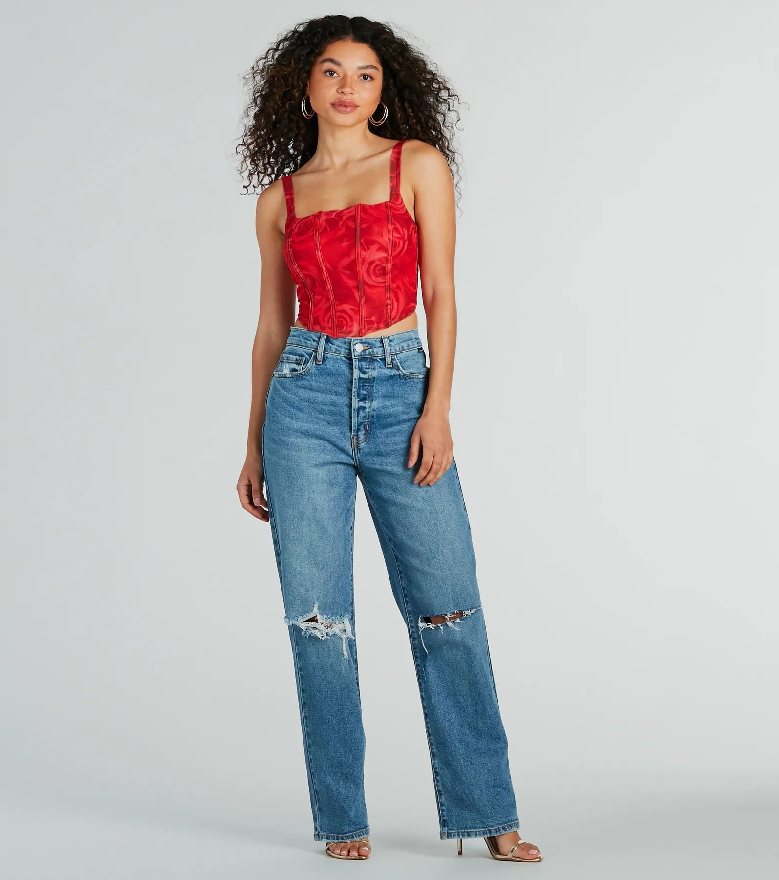 High Demand Distressed Boyfriend Denim Jeans - Image 2