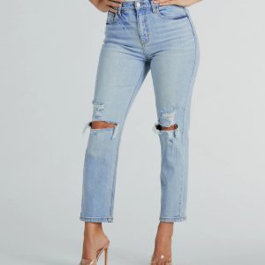 Love Your Look High-Rise Straight-Leg Denim Jeans