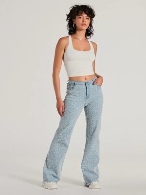 Beaming Perfection Faux Pearl Bootcut Denim Jeans