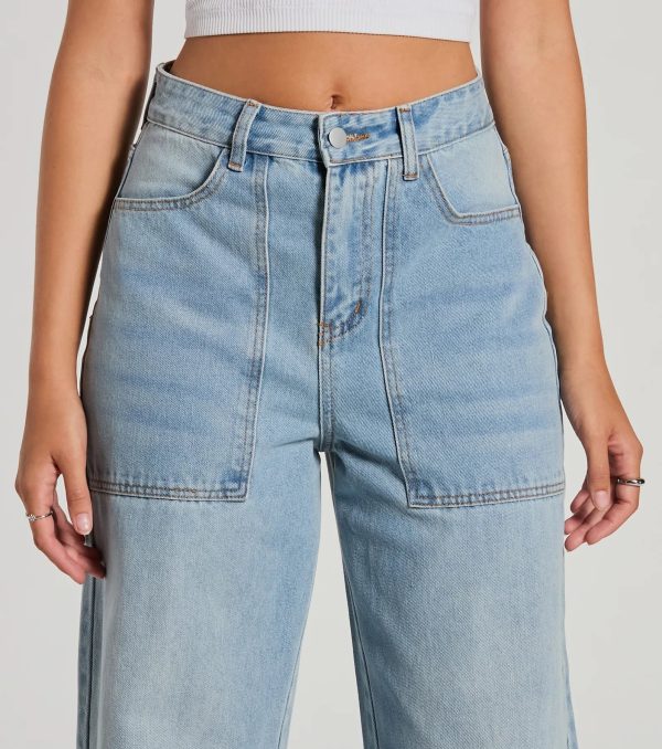 In The Details High-Rise Wide-Leg Cuffed Denim Jeans - Image 3