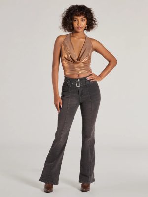 Cool-Girl Era Belted Flare-Leg Jeans
