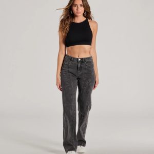 Make A Seam High-Rise Straight Leg Denim Jeans