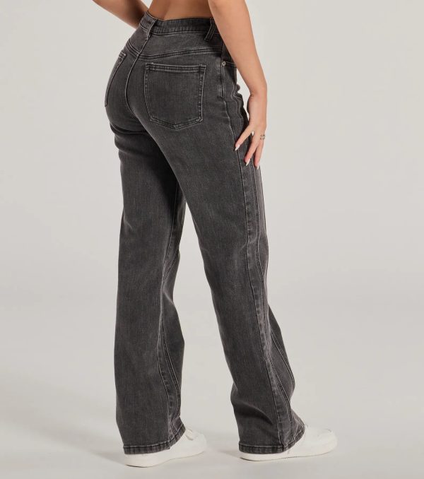Make A Seam High-Rise Straight Leg Denim Jeans - Image 2