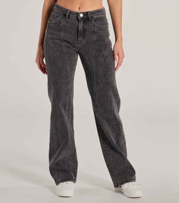 Make A Seam High-Rise Straight Leg Denim Jeans - Image 3