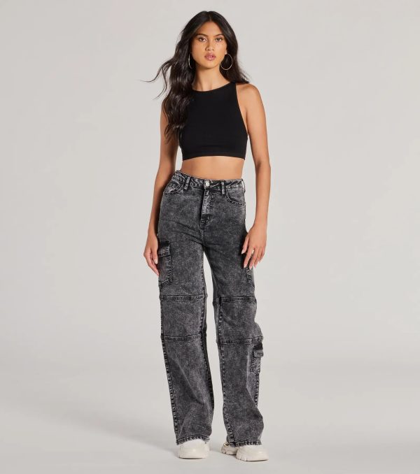 Cool Captured High Rise Cargo Denim Jeans - Image 5