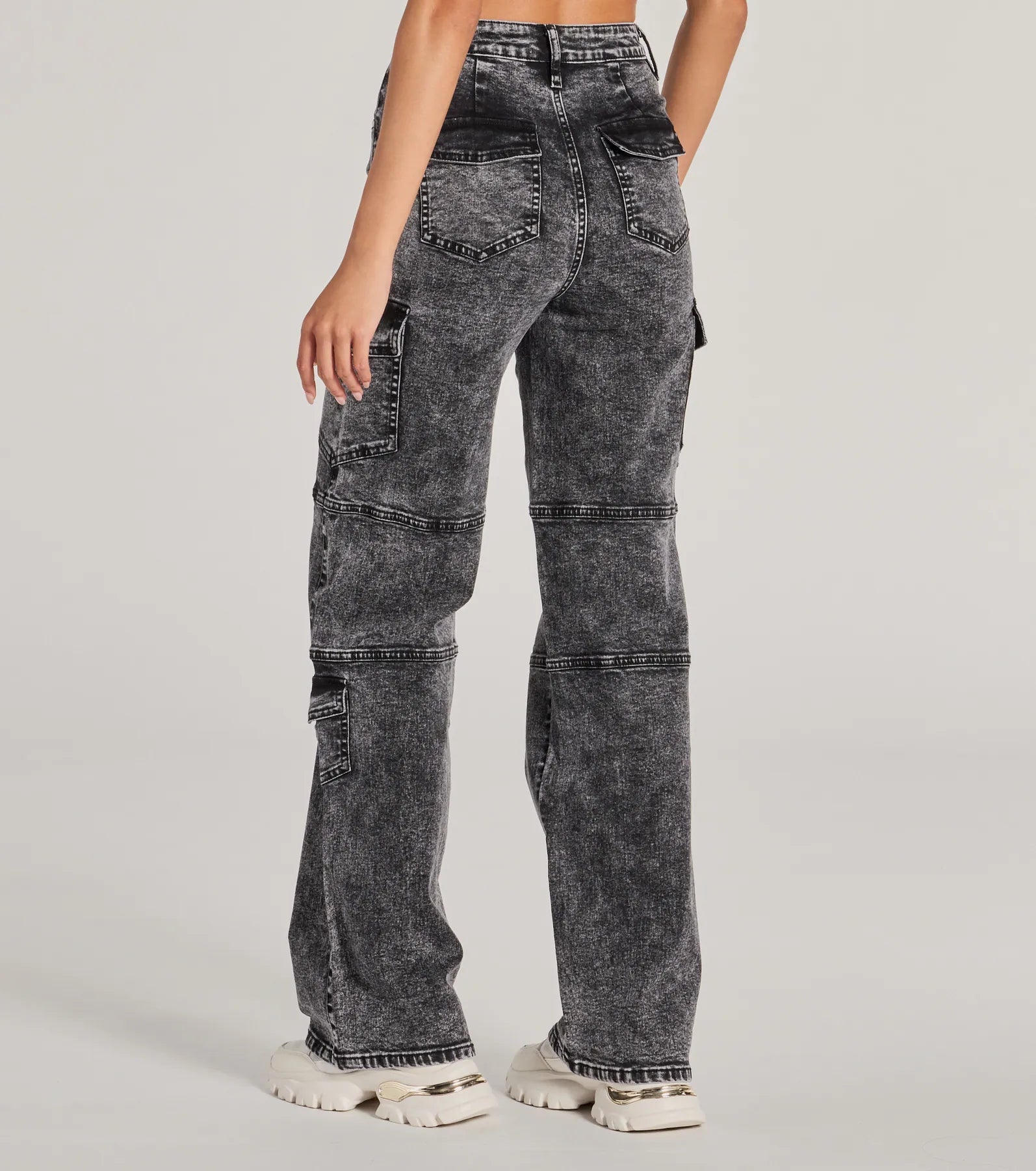 Cool Captured High Rise Cargo Denim Jeans - Image 6