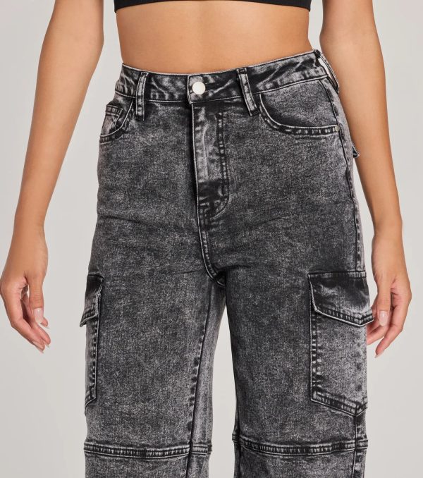 Cool Captured High Rise Cargo Denim Jeans - Image 7