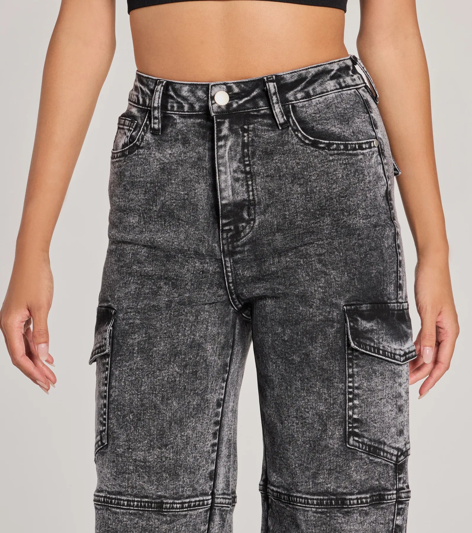 Cool Captured High Rise Cargo Denim Jeans - Image 7