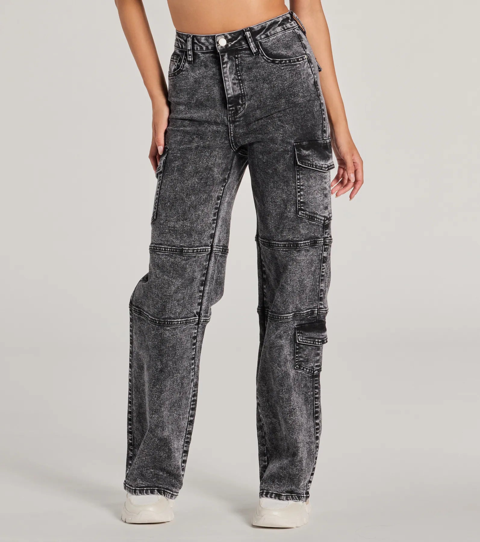 Cool Captured High Rise Cargo Denim Jeans - Image 8