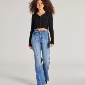 So Extra High-Rise Flared Wide-Leg Denim Jeans