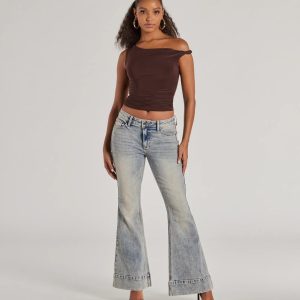 So Fab Mid-Rise Flared Tinted Wash Denim Jeans