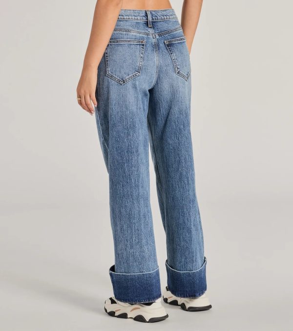 Cool Trend High-Rise Cuffed Wide-Leg Denim Jeans - Image 2