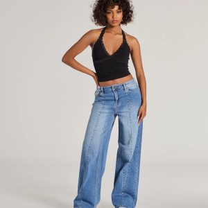 Hot Shot High-Rise Wide-Leg Denim Jeans