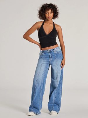 Hot Shot High-Rise Wide-Leg Denim Jeans
