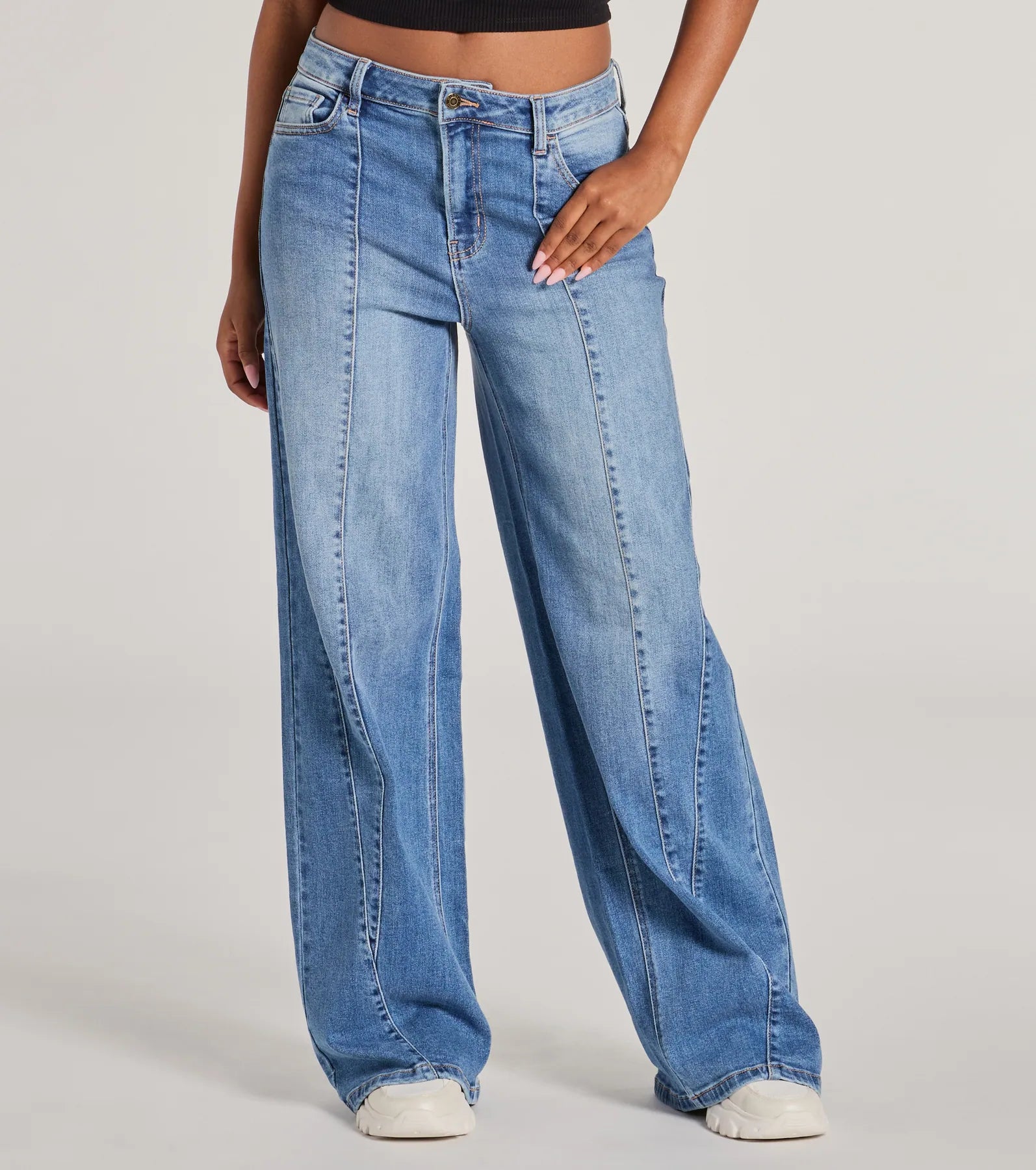 Hot Shot High-Rise Wide-Leg Denim Jeans - Image 4