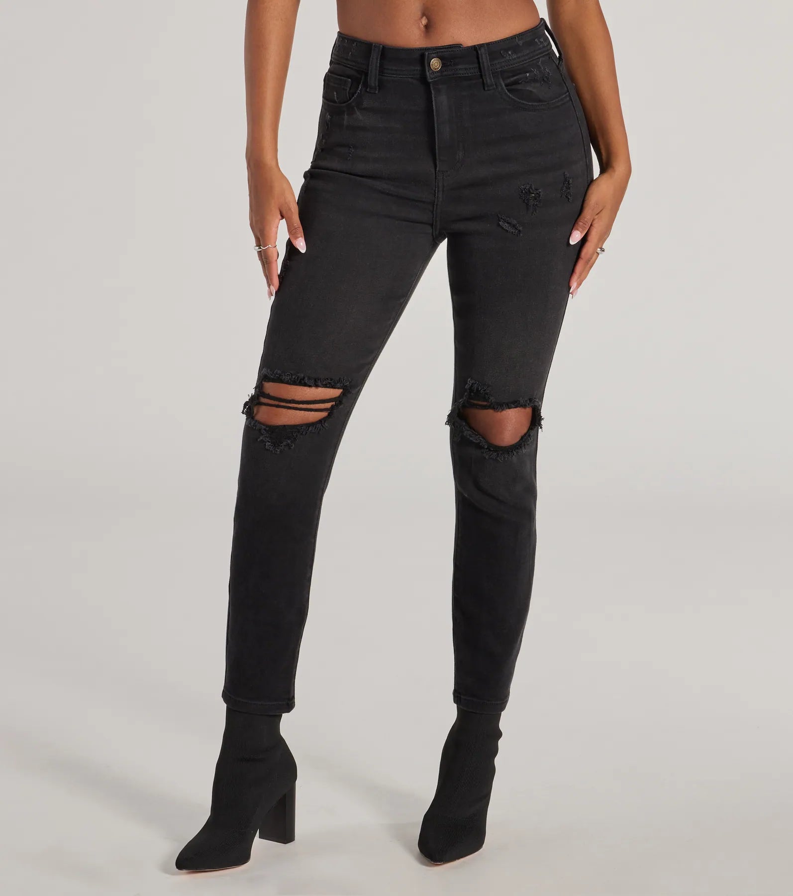 Edgy Mood High Rise Skinny Jeans - Image 4