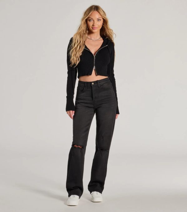 High-Rise Distressed Boyfriend Jeans - Image 8