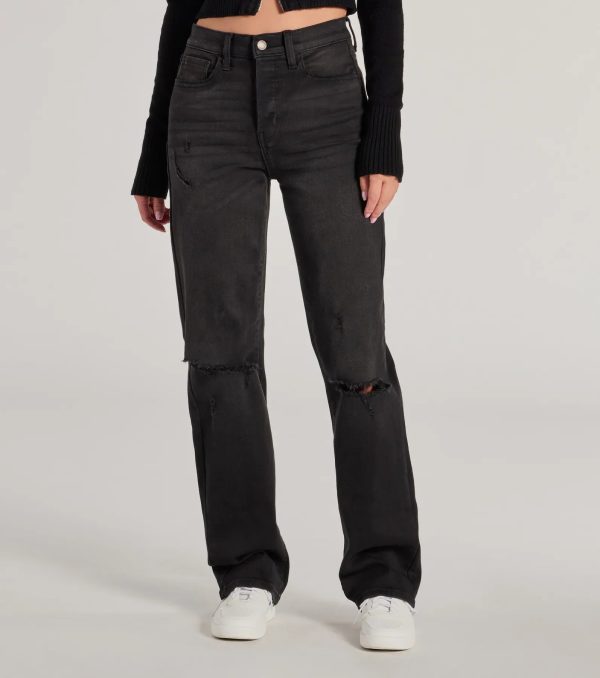 High-Rise Distressed Boyfriend Jeans - Image 11