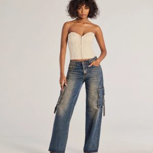 Trendsetter High-Rise Wide-Leg Cargo Jeans