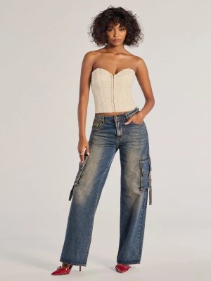 Trendsetter High-Rise Wide-Leg Cargo Jeans