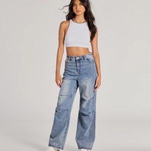 Stylish Journey High-Rise Straight-Leg Denim Jeans