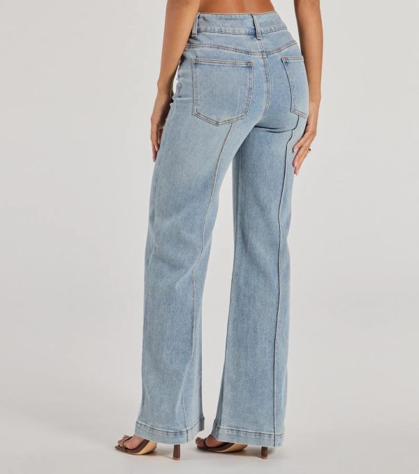 Stylish Refresh High-Rise Wide-Leg Denim Jeans - Image 2