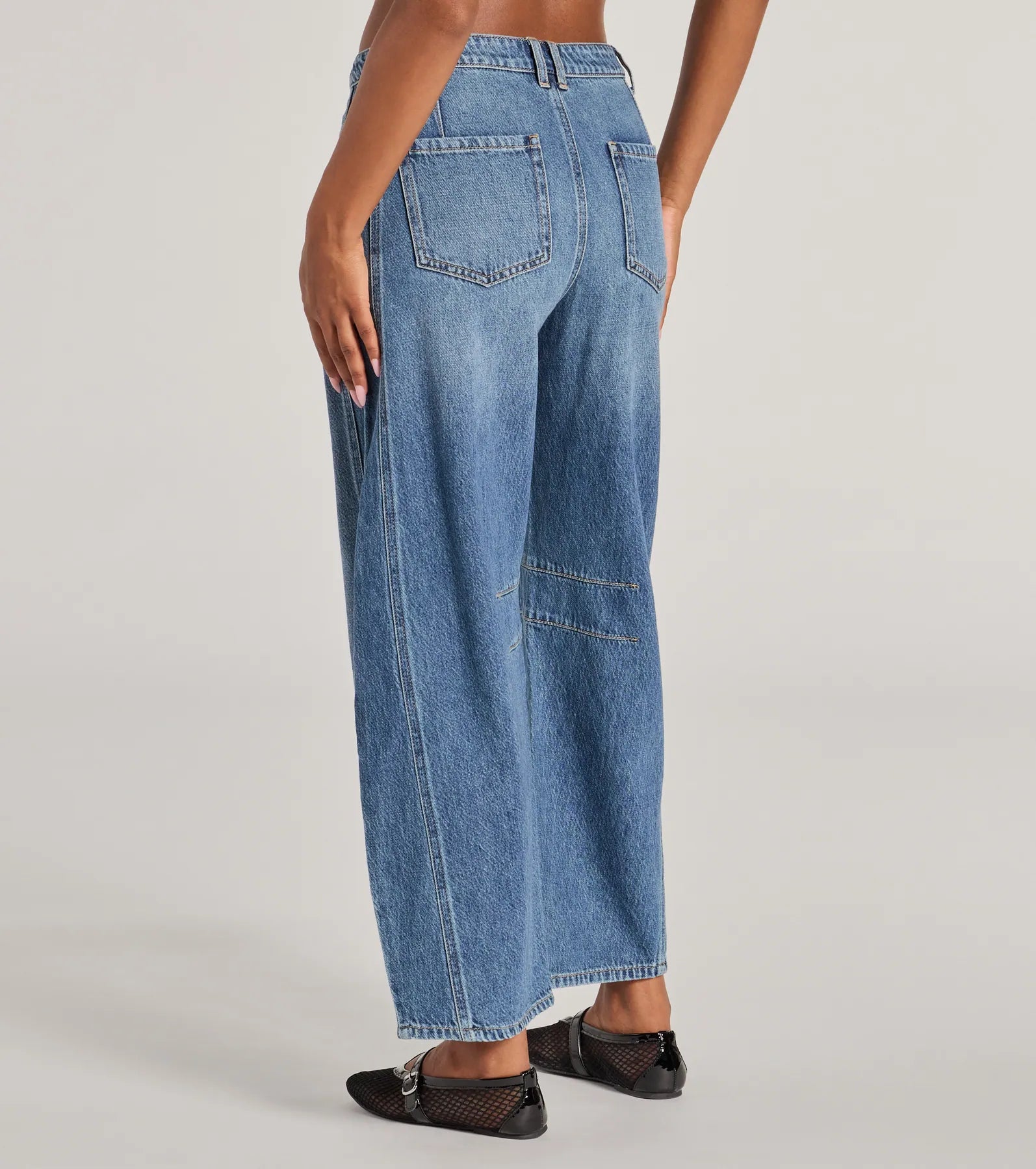The Classic Mid-Rise Barrel Leg Denim Jeans - Image 2