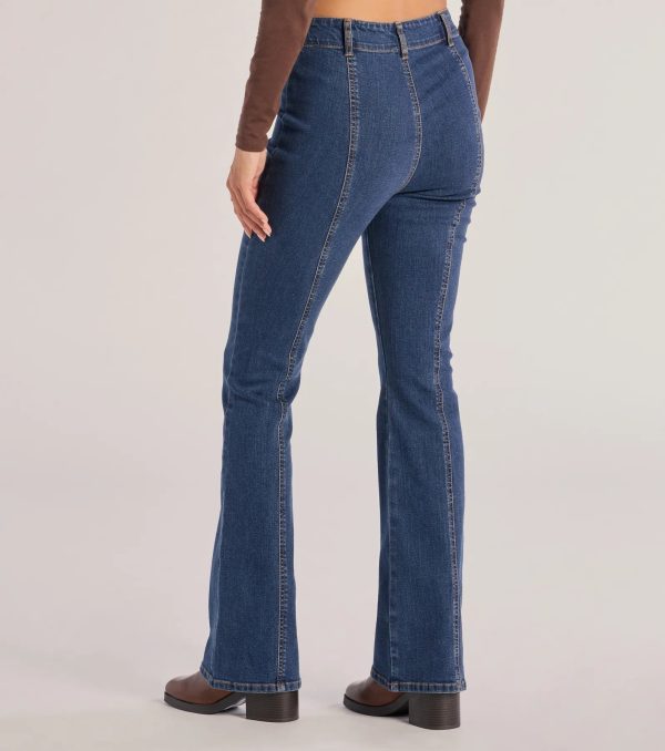 Seamlessly Chic High-Rise Bootcut Denim Jeans - Image 2