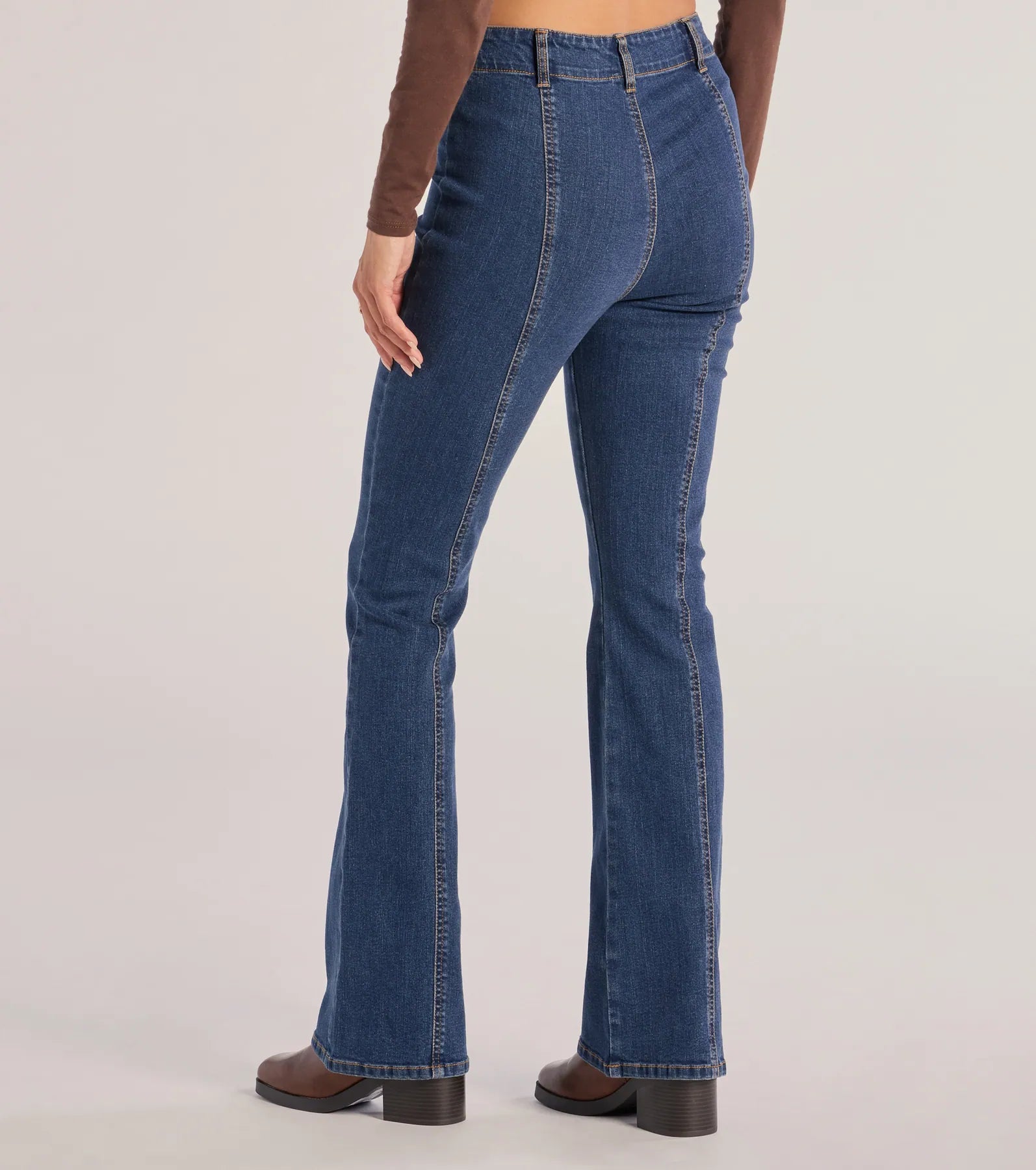 Seamlessly Chic High-Rise Bootcut Denim Jeans - Image 2